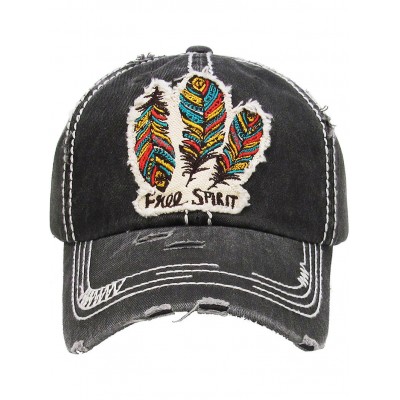 Distressed Vintage Style Free Spirit American Indian Feathers Hat Baseball Cap   eb-79938626